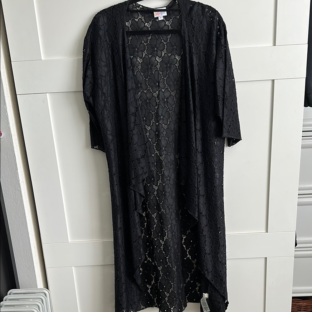 Black Lace Kimono Cardigan